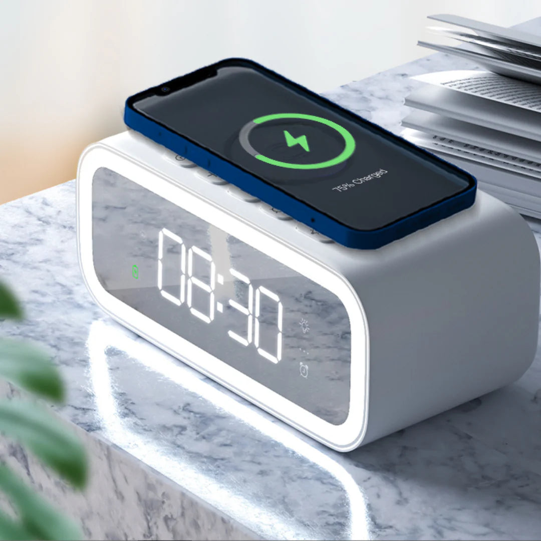 WIWU Wi-W015 2 in 1 Wireless Charger& Alarm White WIWU Wi-W015 2 in 1 Wireless Charger& Alarm White